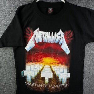 Metallica Master Of Puppets T Shirt Black Short Sleeve Medium Rock Star Graphic